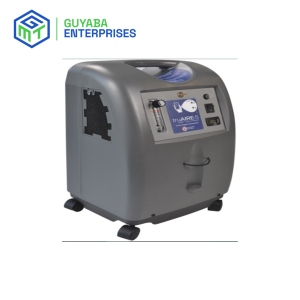 Oxygen concentrator delivering up to 95% pure oxygen, featuring a compact design and quiet operation for home and hospital use.