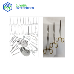 Comprehensive set of surgical instruments crafted from durable stainless steel, suitable for general and specialty procedures.