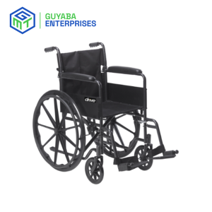 Wheelchair with durable construction and ergonomic design, suitable for homes, hospitals, and rehabilitation centers.